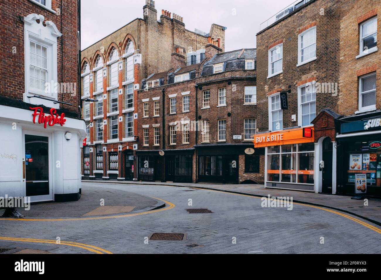 London, UK - März 2021 : Smithfield, London mit leeren Straßen in der dritten nationalen Sperre Stockfoto