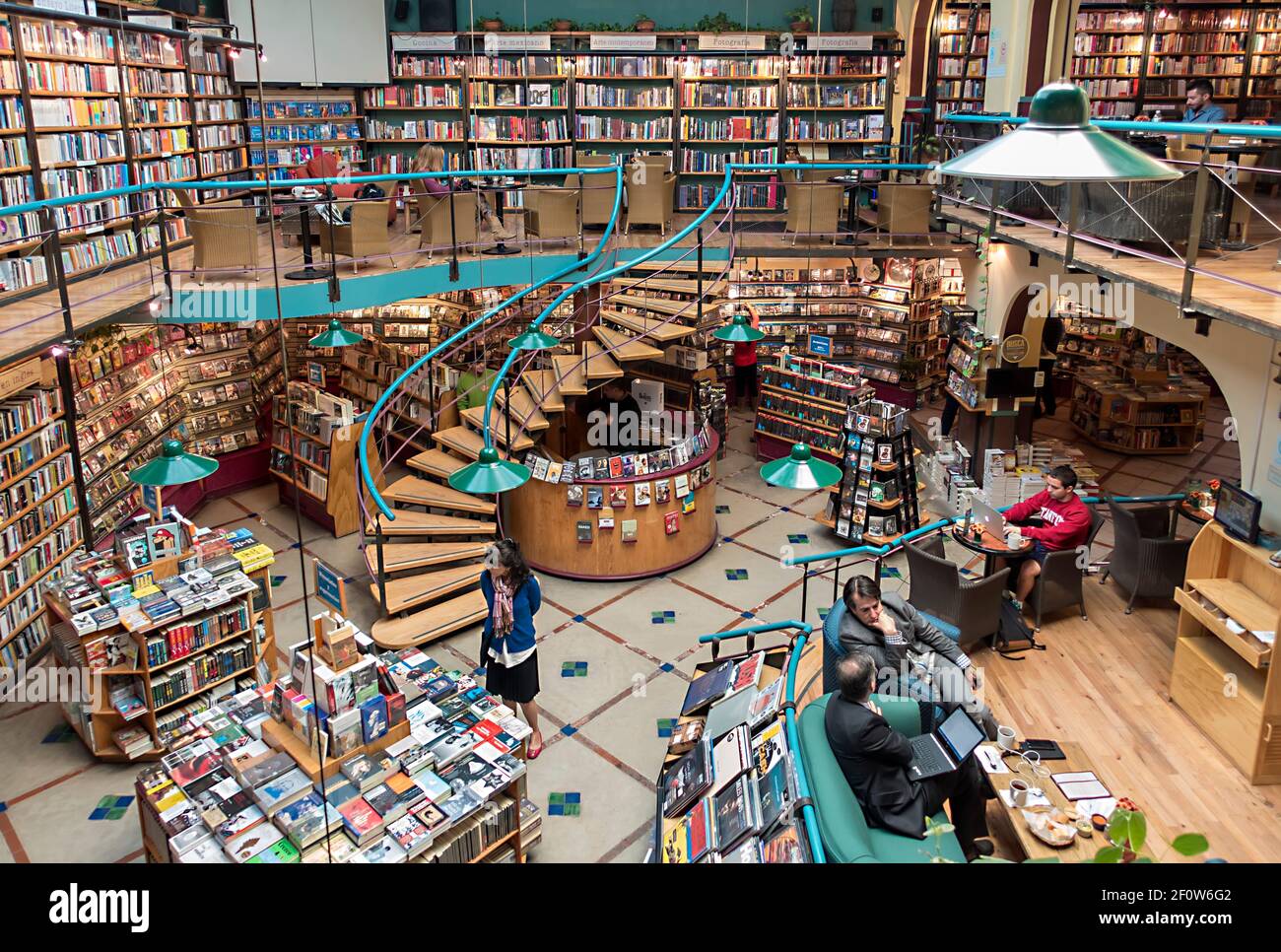 El Pendulo Buchhandlung und Cafeteria, Polanco, Mexiko-Stadt, Mexiko Stockfoto