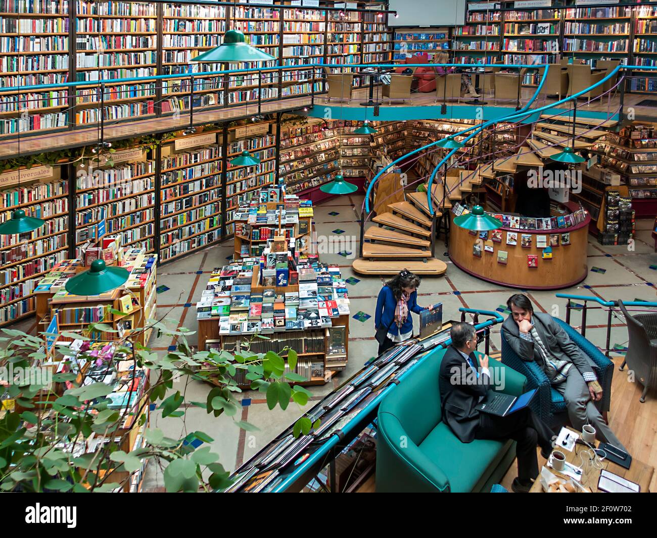 El Pendulo Buchhandlung und Cafeteria, Polanco, Mexiko-Stadt, Mexiko Stockfoto