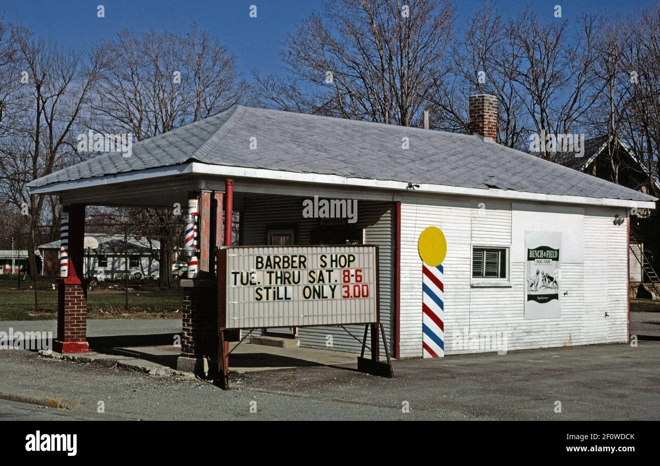 1980s Vereinigte Staaten - Barber Shop MCCORDSVILLE Idaho Ca. 1980 Stockfoto