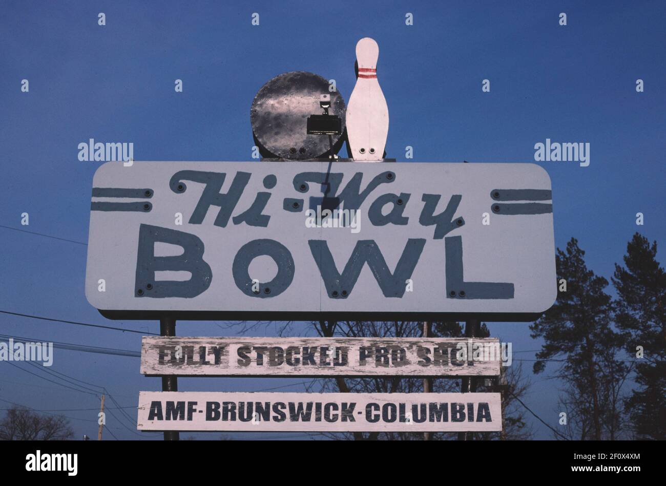 1980s Vereinigte Staaten - Hi-Way Bowl Schild Canastota New York ca. 1988 Stockfoto