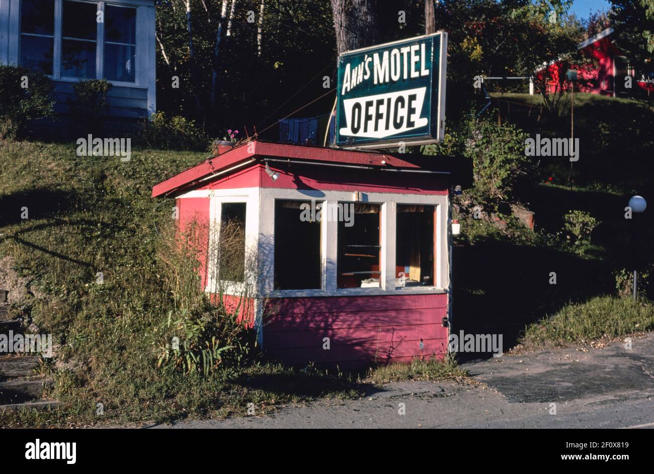 Ann's Motel Office Barre Vermont Ca. 1984 Stockfoto