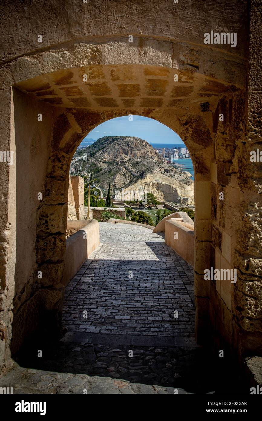 Santa Barbara Castle, Alicante, Costa Blanca, Spanien Stockfoto