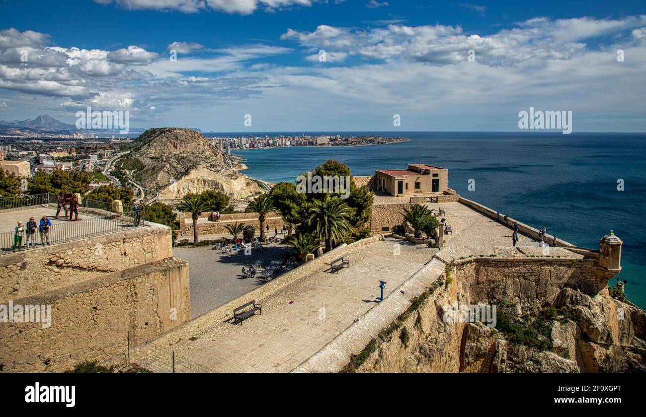Santa Barbara Castle, Alicante, Costa Blanca, Spanien Stockfoto