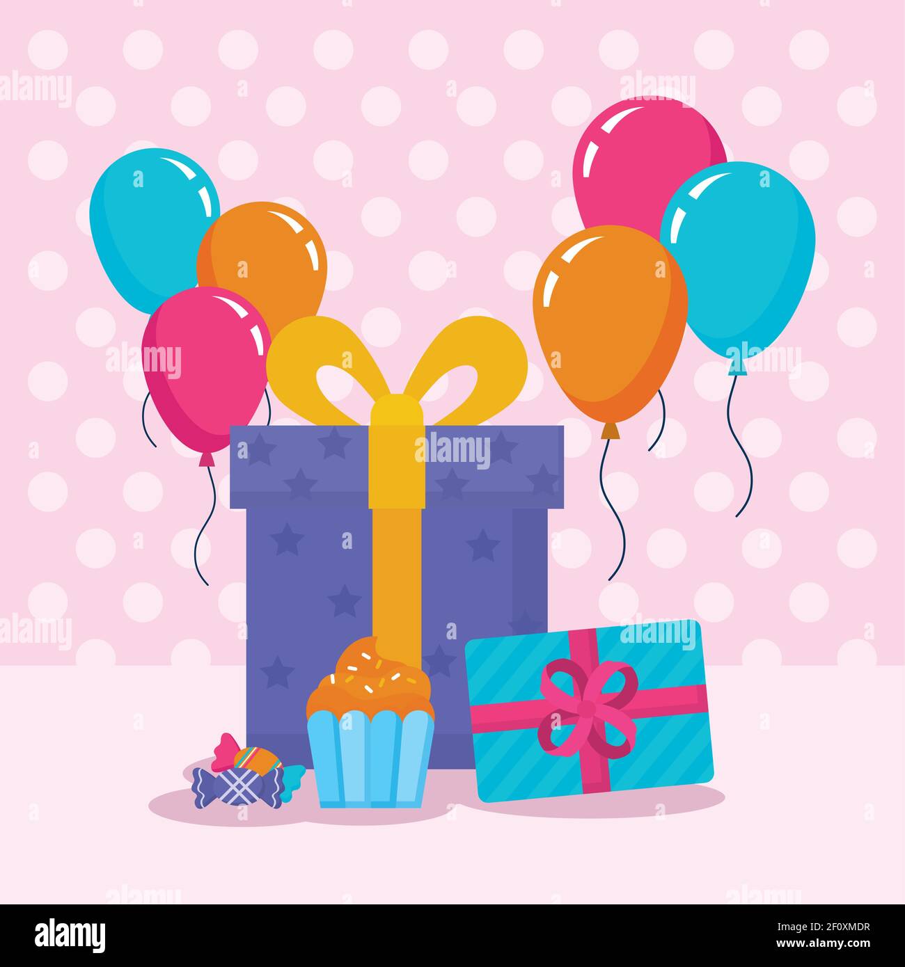 Geburtstagsdesign mit Geschenkschachteln Stock Vektor