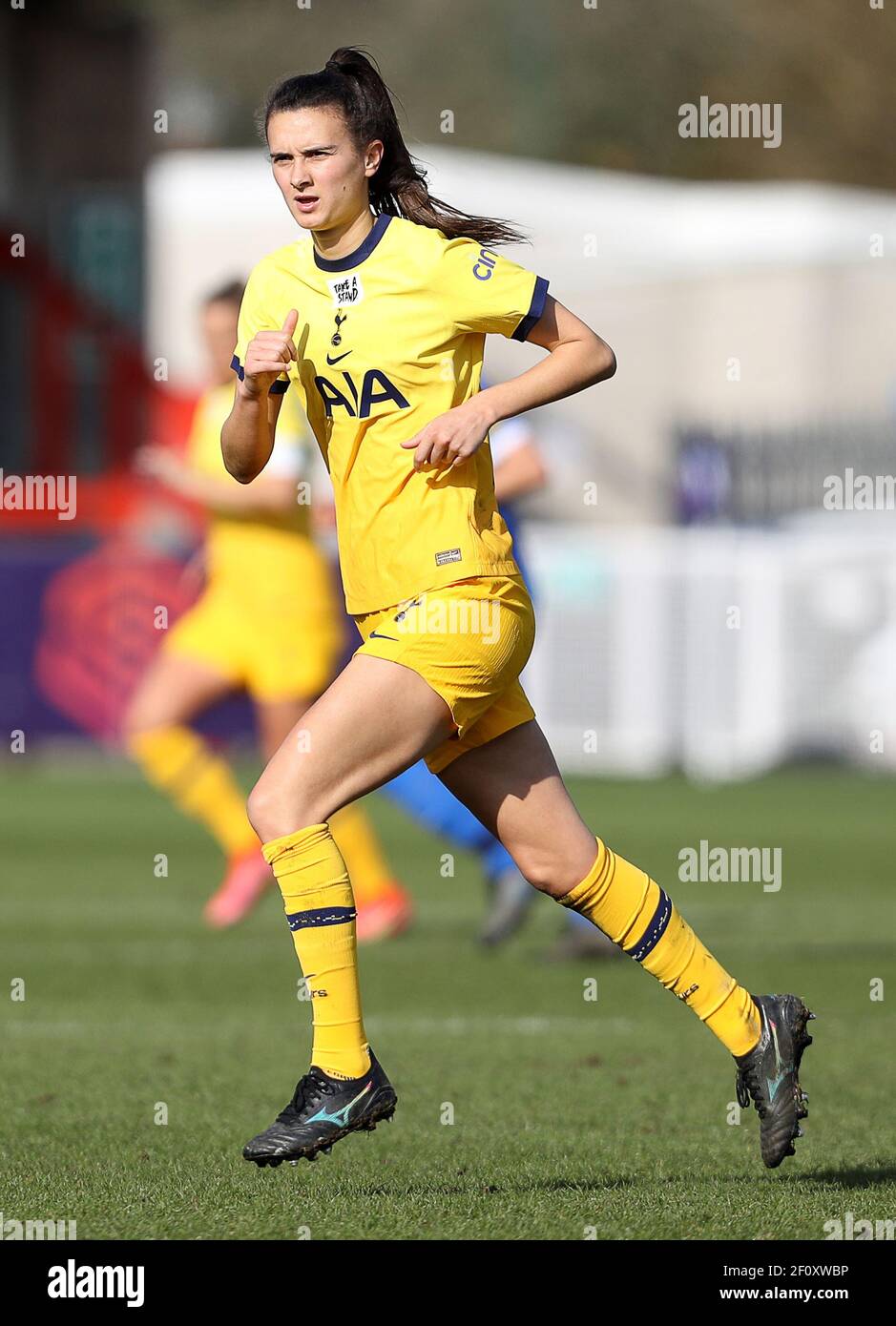 Crawley, Großbritannien. 7th. März 2021.Rosella Ayane von Tottenham während des FA Women's Super League Spiels zwischen Brighton & Hove Albion Women und Tottenham Hotspur Women im People's Pension Stadium am 7th 2021. März in Crawley, Großbritannien Stockfoto