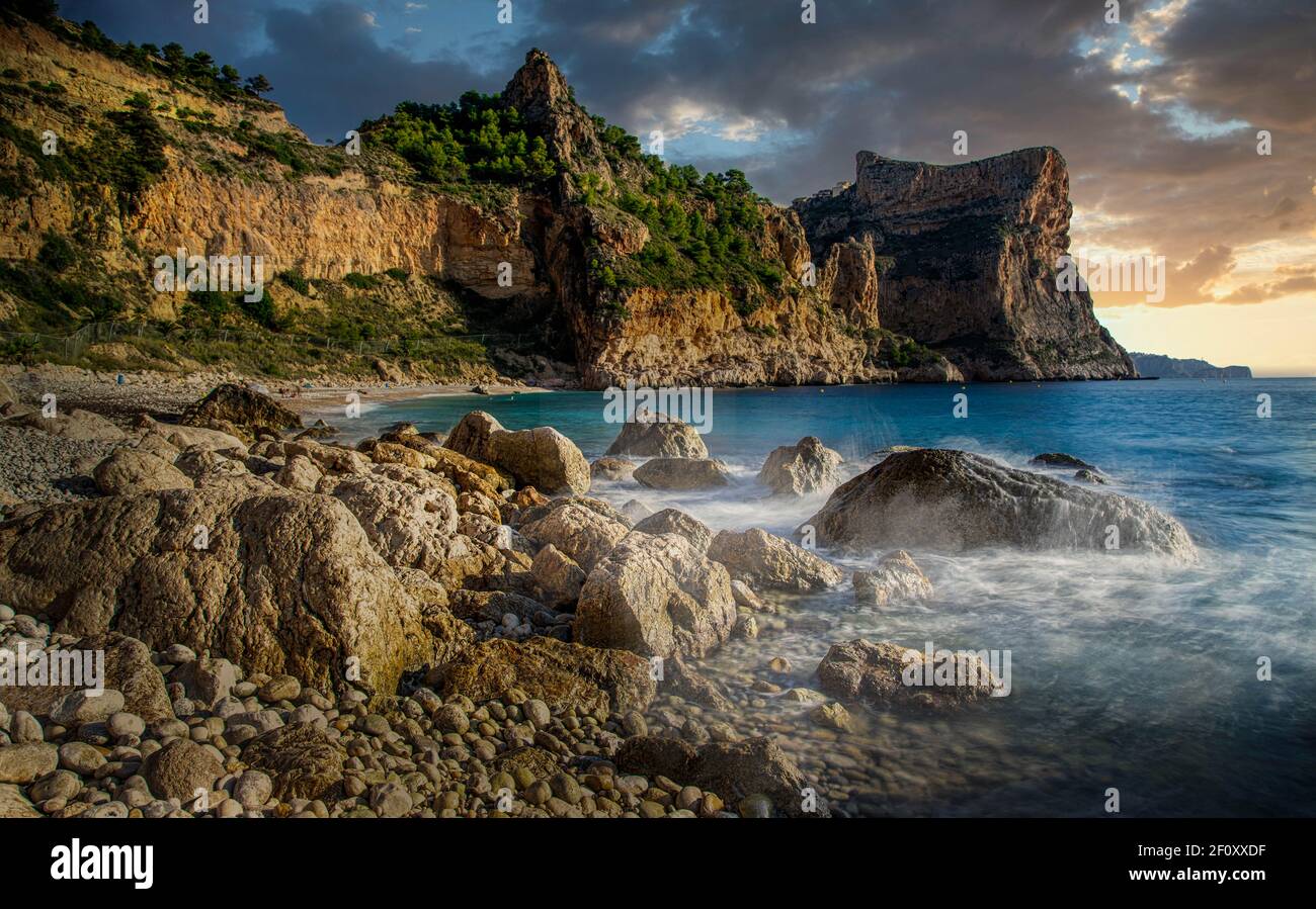 Moraira, Küste, Morag Beach, Costa Blanca, Spanien Stockfoto
