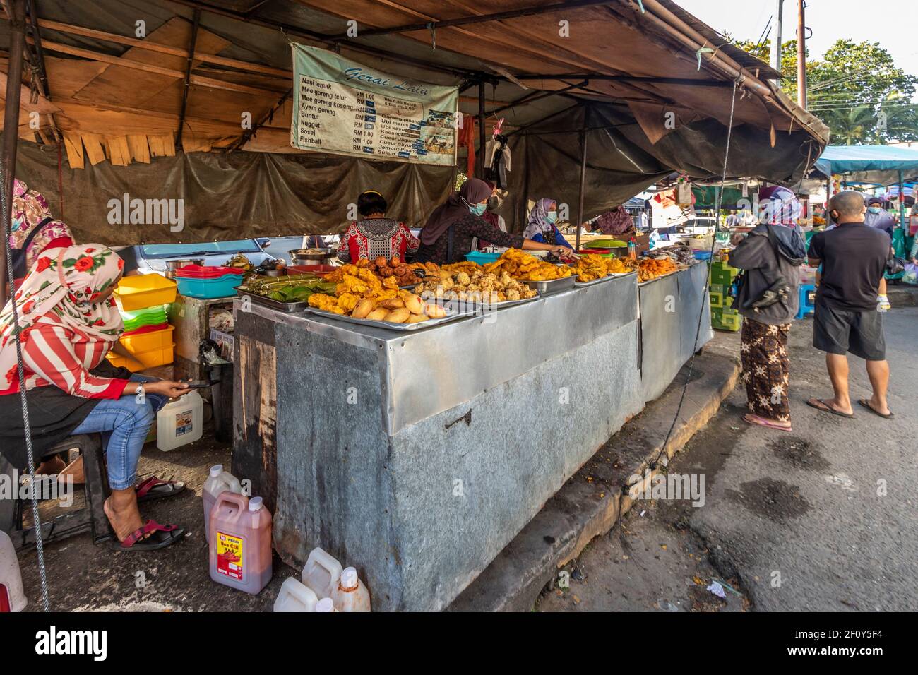 Tuaran Markt Sabah Borneo Malaysia Stockfoto