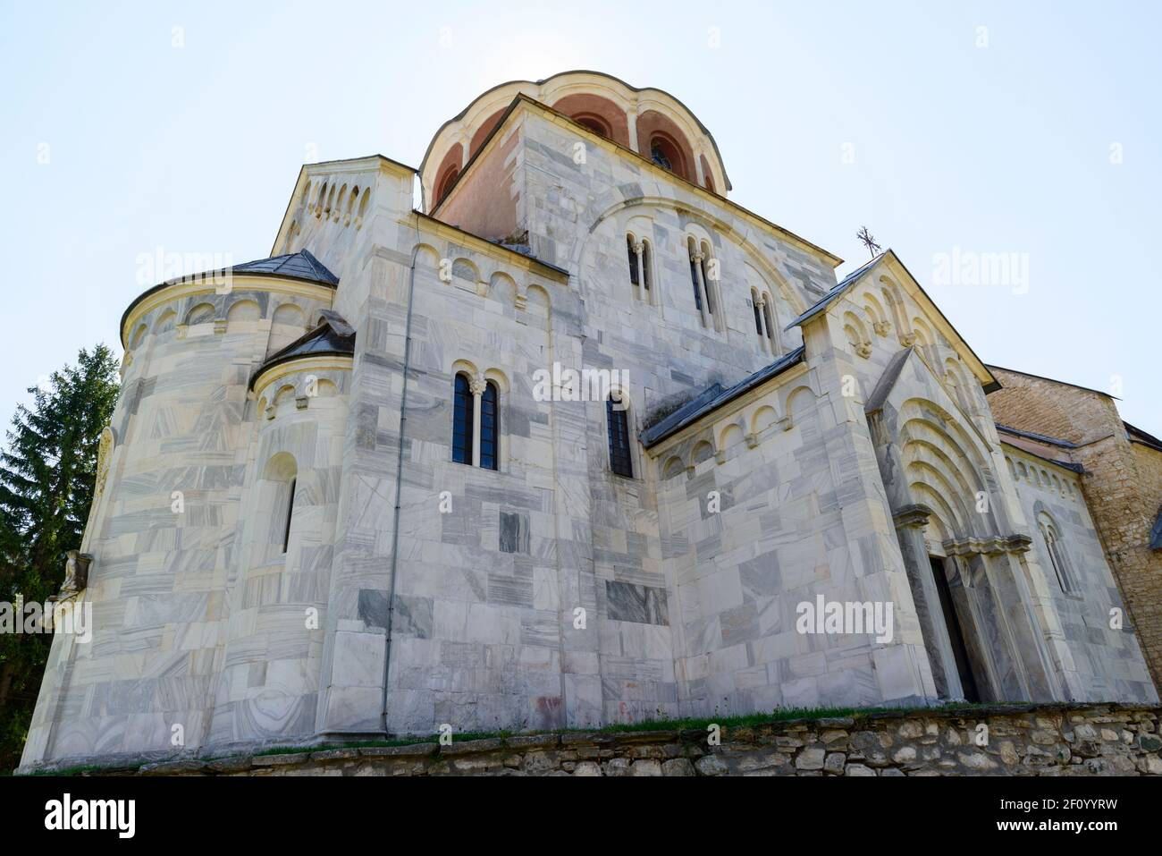 Die Kirche der Jungfrau von Studenica Kloster. Serbien. Stockfoto