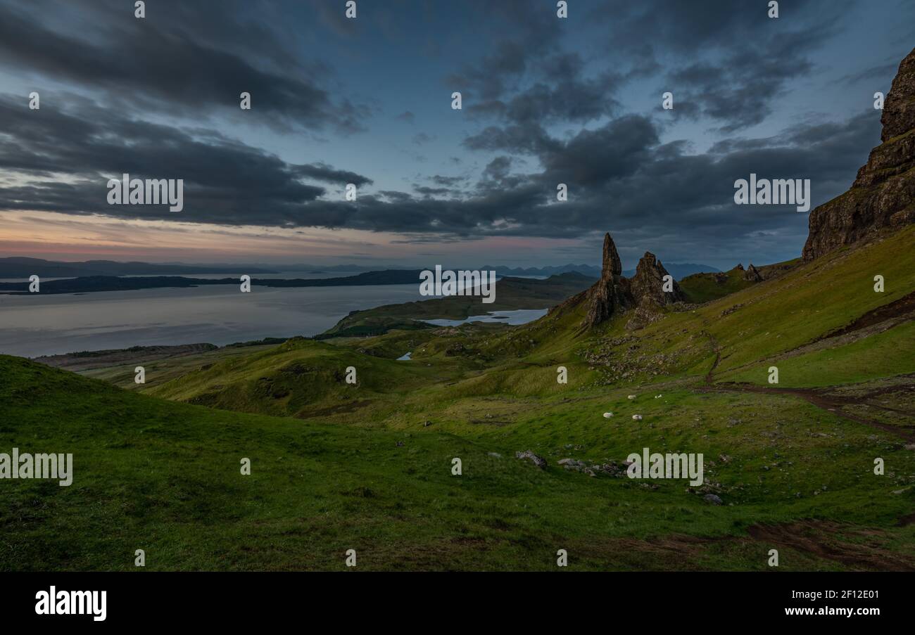 Alter Mann von Storr, trotternish Halbinsel, Isle of Skye, Schottland, Vereinigtes Königreich Stockfoto