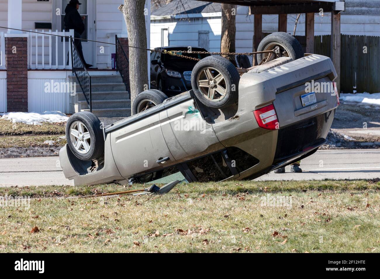 Auto-Unfall, Roll-over, Saginaw, MI, USA, Von James D. Coppinger/Dembinsky Photo Assoc Stockfoto