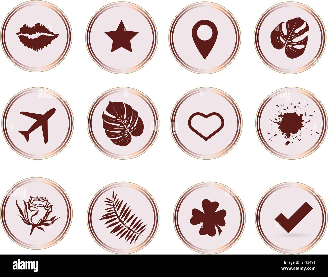 Set von Instagram Highlights Stories Cover-Symbole. Editierbarer Vektor. Stock Vektor