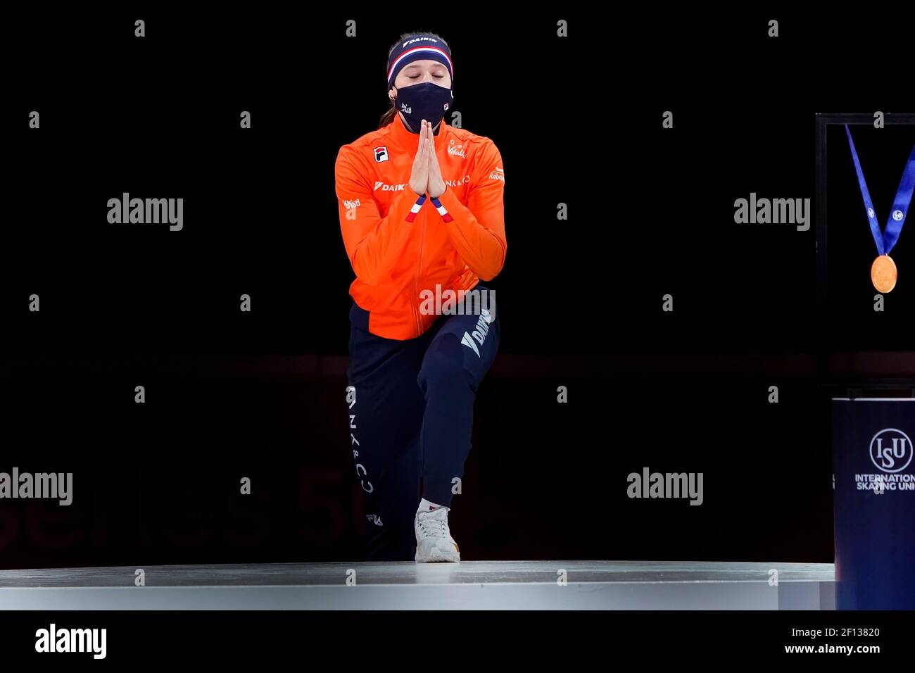 Suzanne Schulting während der ISU-Weltmeisterschaft Short Track 2021 am 6 2021. März in Dordrecht Niederlande Credit: SCS/Sander Chamid/AFLO/Alamy Live News Stockfoto