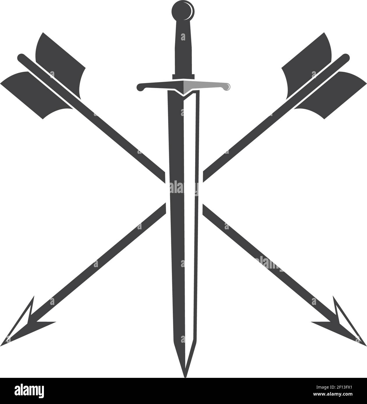 Pfeil Schwert Logo Symbol Vektor Illustration Design Vorlage  Stock-Vektorgrafik - Alamy