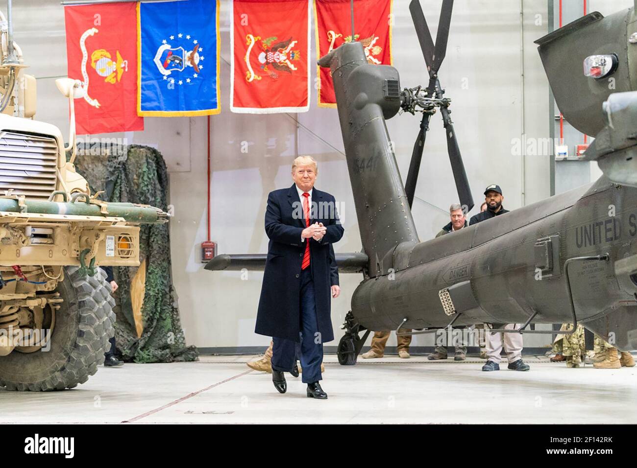 Präsident Donald Trump kommt am Donnerstag November zu US-Truppen 28 2019 Bagram Airfield Afghanistan Stockfoto