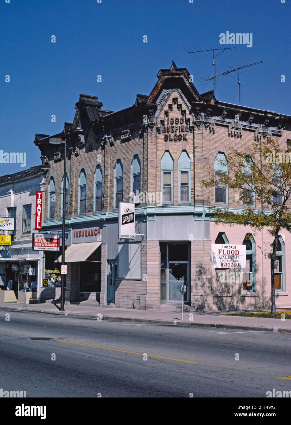 1980s Vereinigte Staaten - Reuping Block Fon Du Lac Wisconsin ca. 1988 Stockfoto