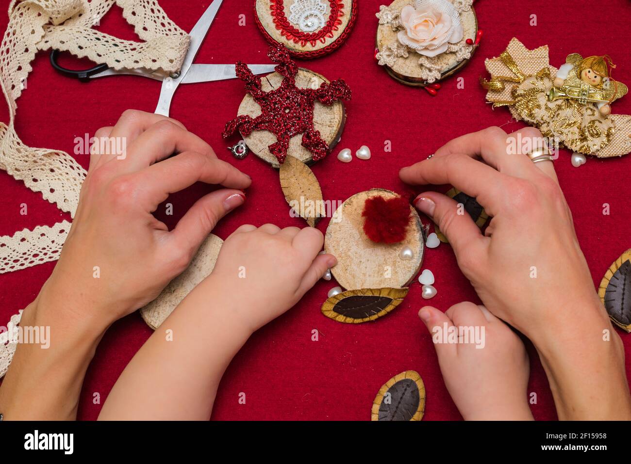 Weihnachten Spielzeug und Dekorationen Stockfoto