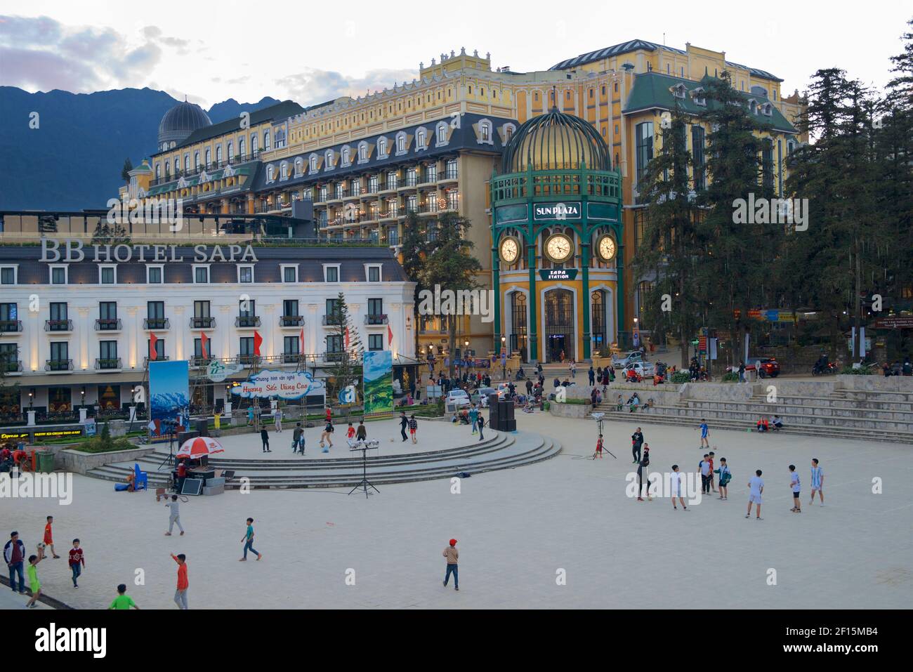 SA Pa Stadtzentrum, Sapa, Lao Cai Provinz, Nordvietnam Stockfoto