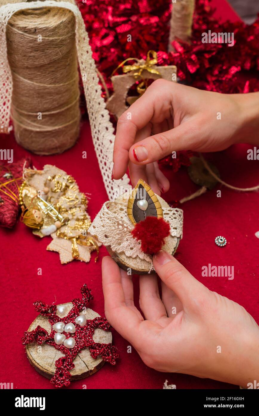 Weihnachten Spielzeug und Dekorationen Stockfoto