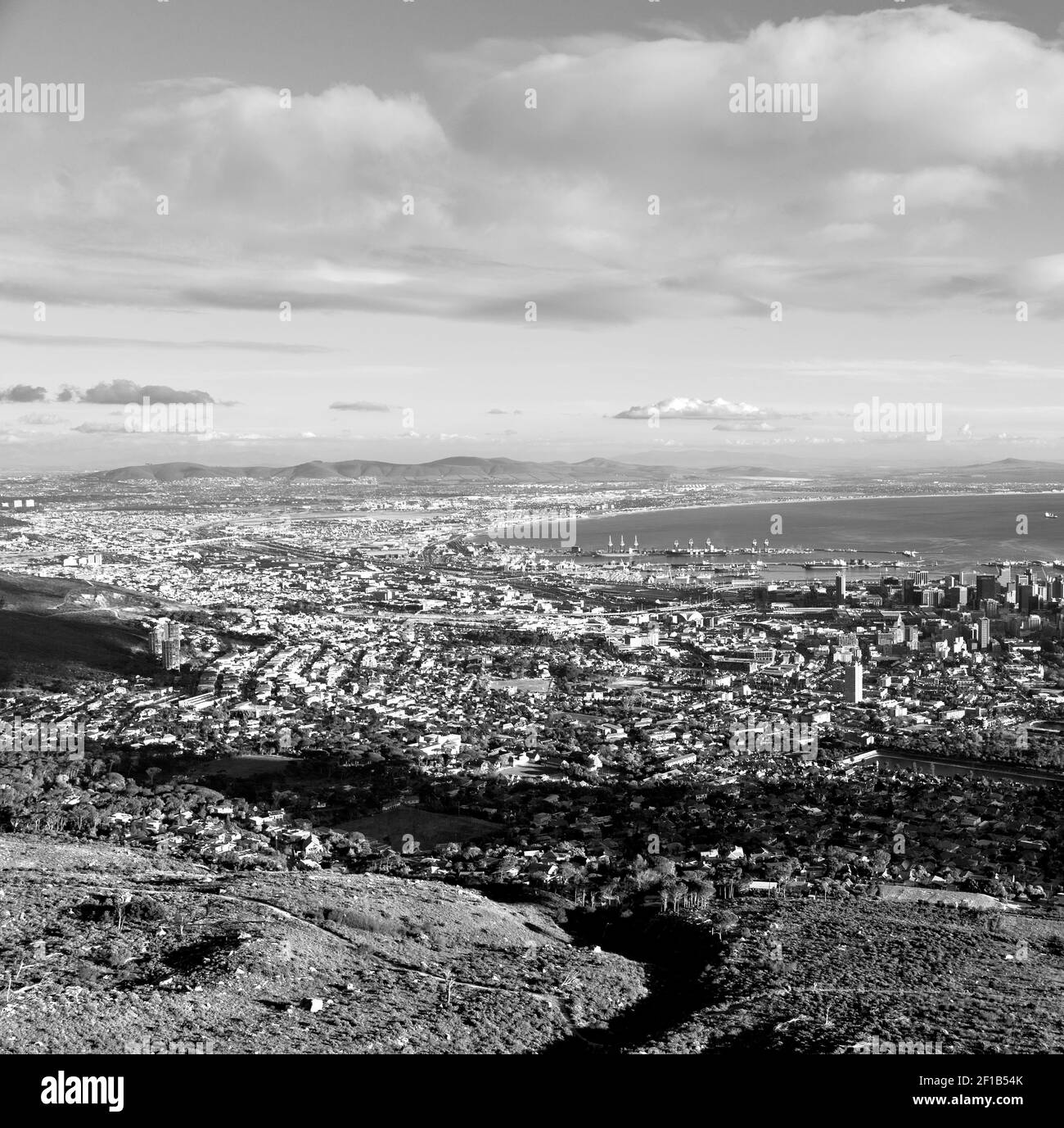 In Südafrika Cape Stadt Skyline von Tafelberg Stockfoto