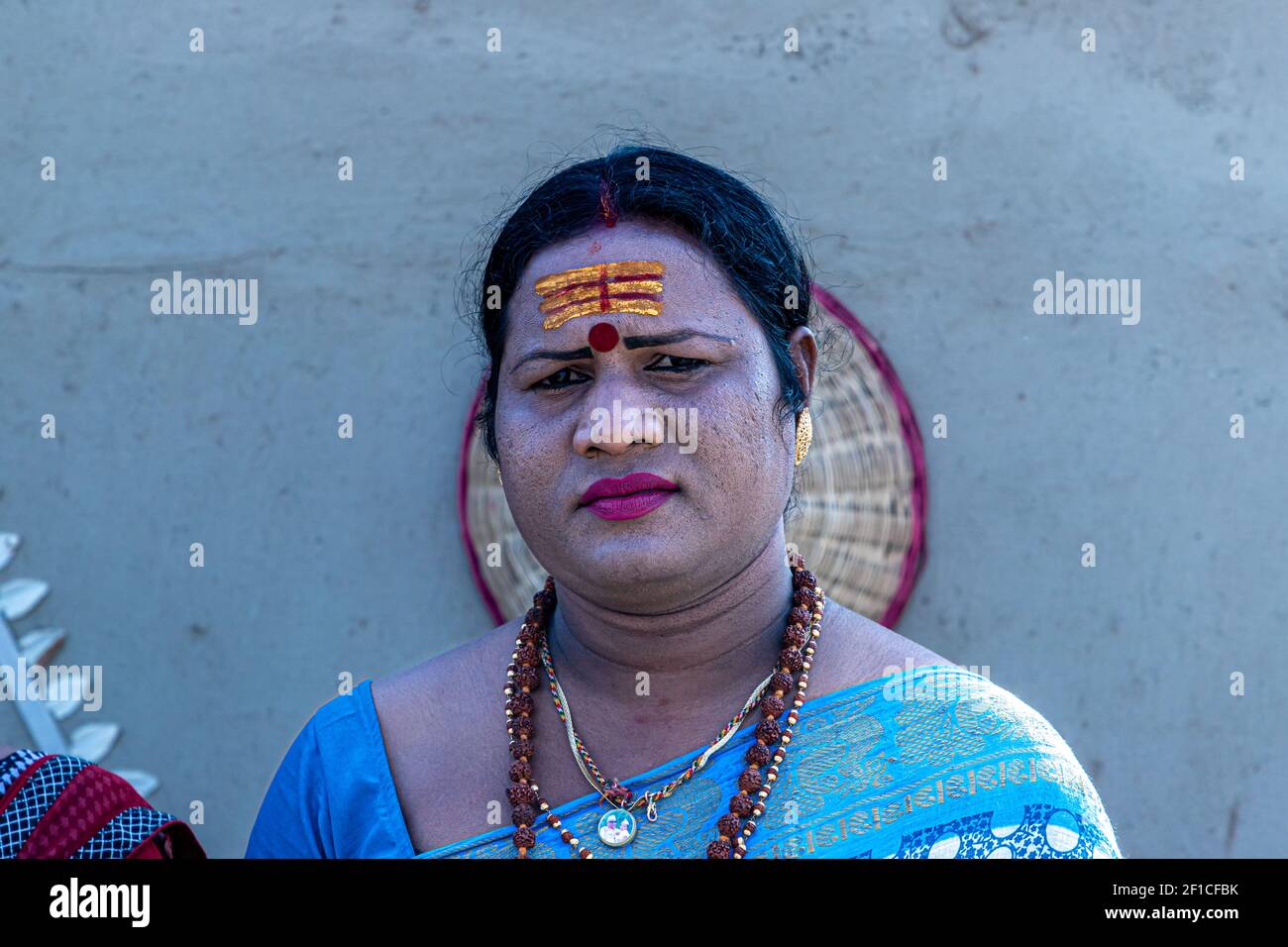 Portrait von Transgender in kumbh mela.kumbh ist die größte Gemeinde der Erde. Stockfoto