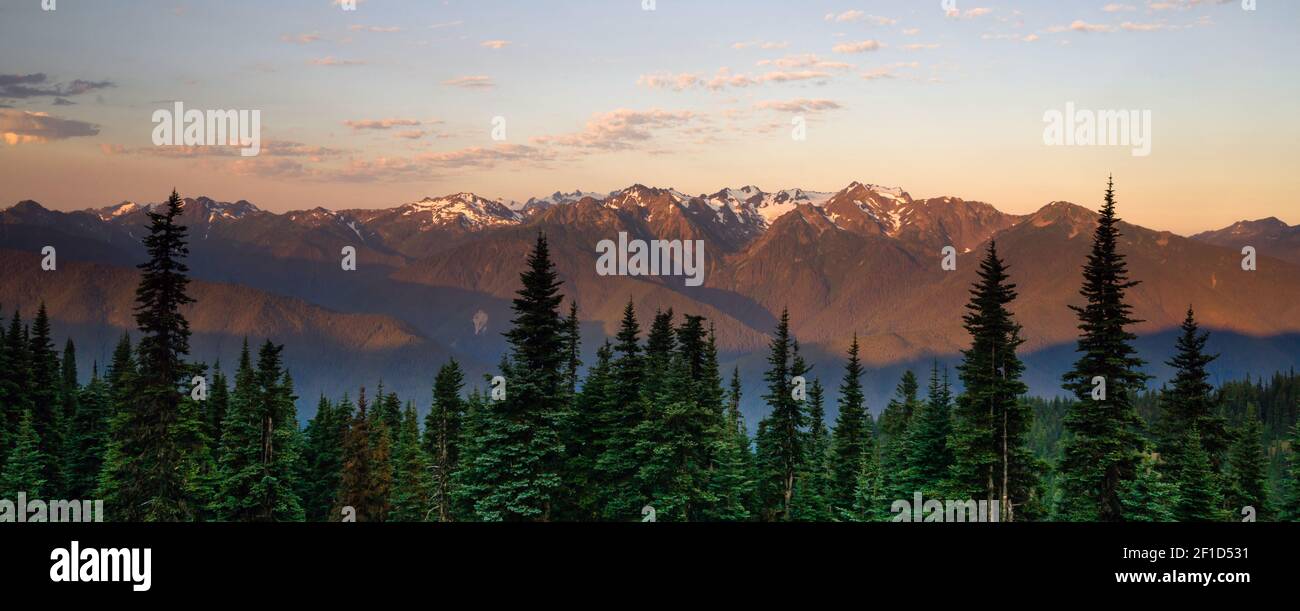 Hurricane Ridge Olympic National Park Mountain Range Sonnenuntergang Stockfoto