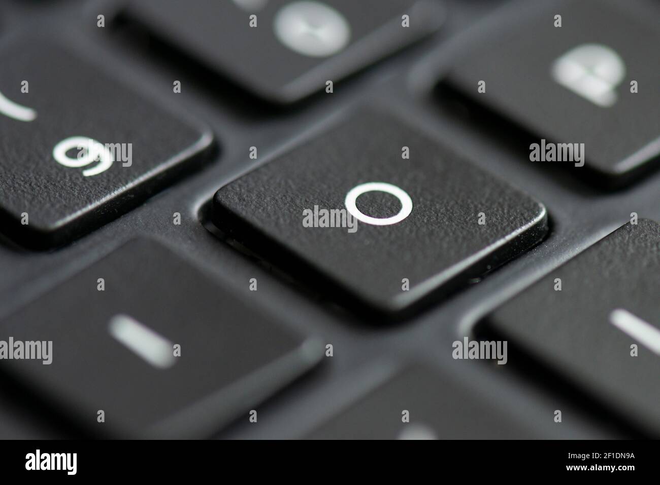 Buchstabe O-Taste auf einem Laptop Stockfoto