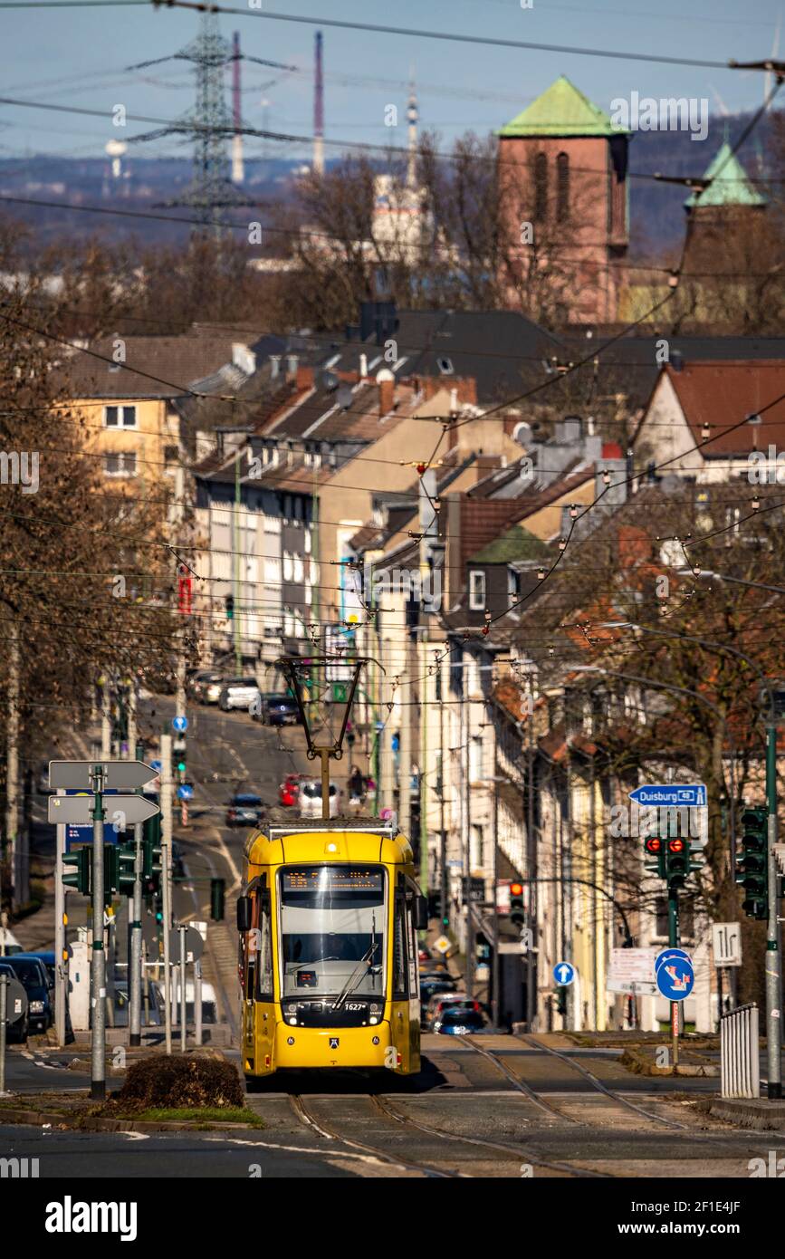 Ruhrbahn, Innenstadtverkehr, Hobeisenstraße, davor, Martin-Luther-Straße, In Erweiterung, Essen-Holsterhausen, Essen, NRW, Deutschland Stockfoto