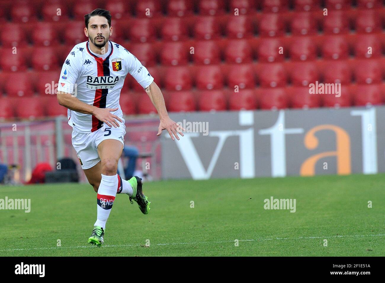 Edoardo Goldaniga Spieler von Genua, während des Spiels der italienischen Fußball-Liga Serie A zwischen Benevento vs Genua, Endergebnis 2-0, Spiel gespielt Stockfoto