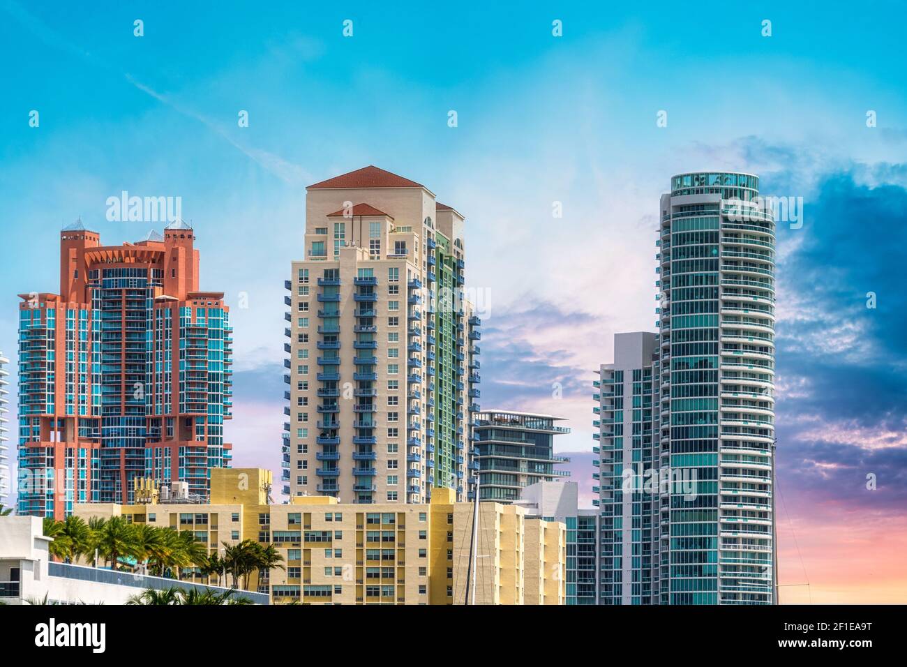 Skyline von Miami, Florida, USA Stockfoto