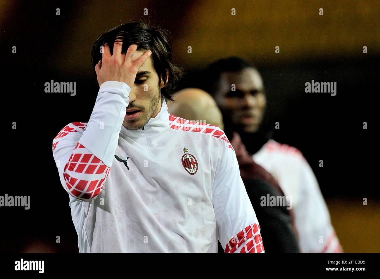 Sandro Tonali Spieler von AC Mailand während des Spiels der italienischen Fußball-Liga Serie A zwischen Benevento gegen Mailand Endergebnis 0-2, Spiel gespielt bei Stockfoto