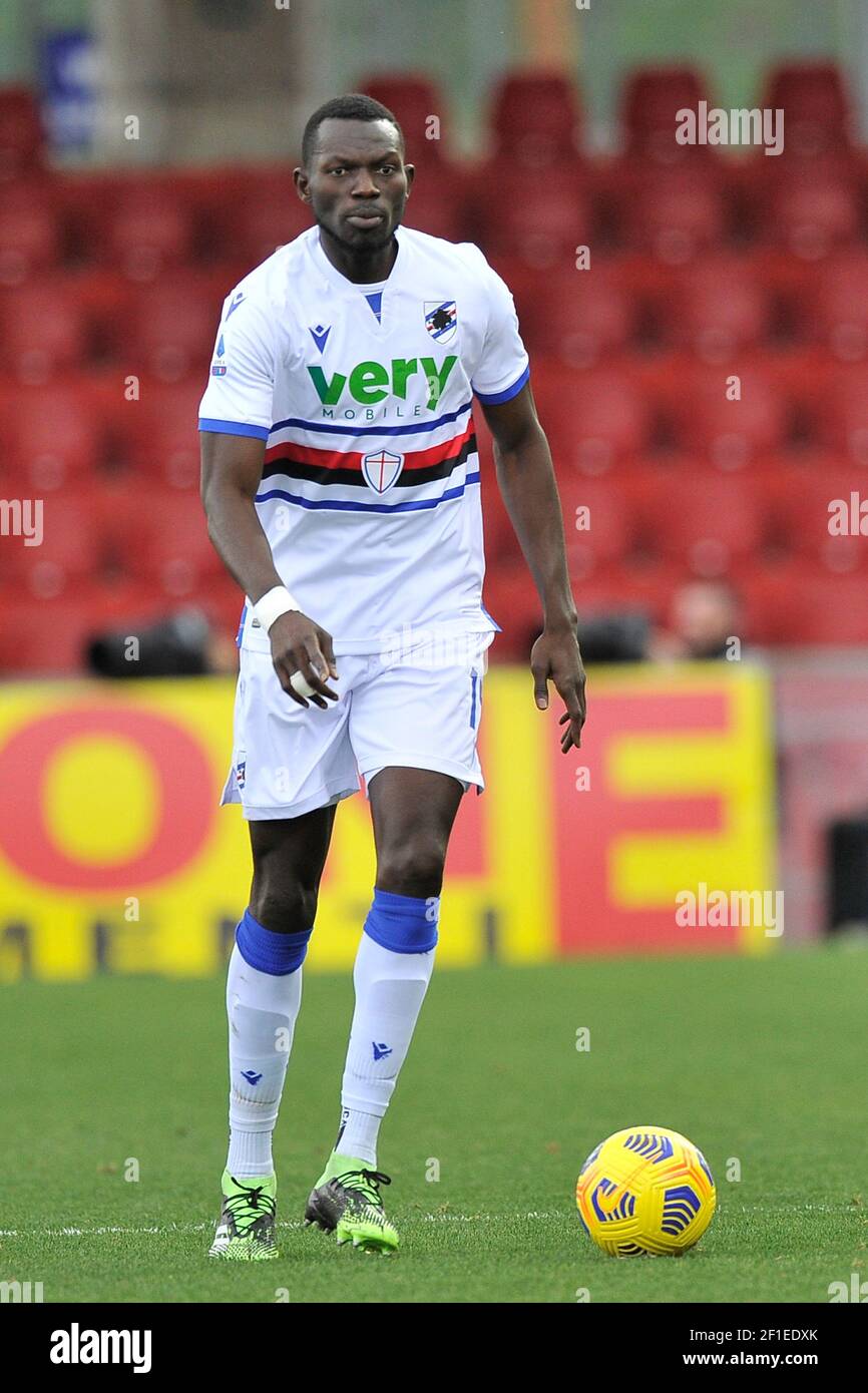 Omar Colley Spieler von Sampdoria, während des Spiels der italienischen SerieA Meisterschaft zwischen Benevento gegen Sampdoria, Endergebnis 1-1, Spiel gespielt bei Stockfoto