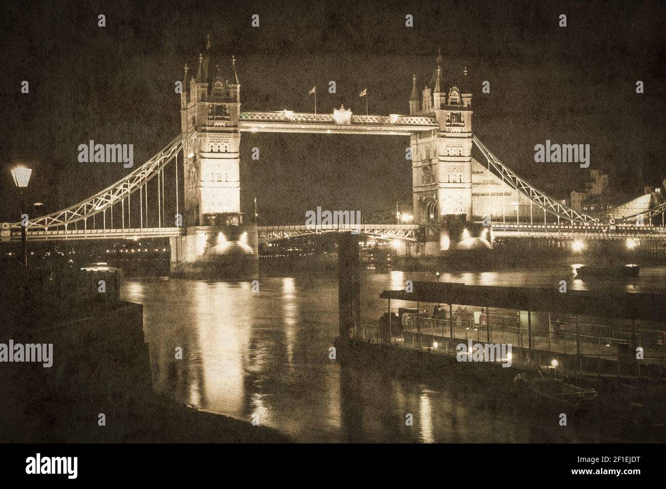 Tower Bridge, London, Bild-im-Retro Vintage Style Stockfoto