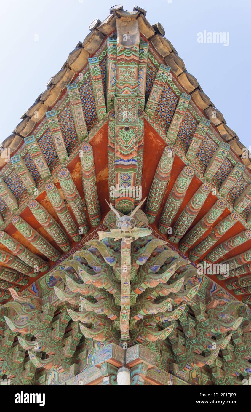 Antike asiatische Architektur, Dachdetails Stockfoto