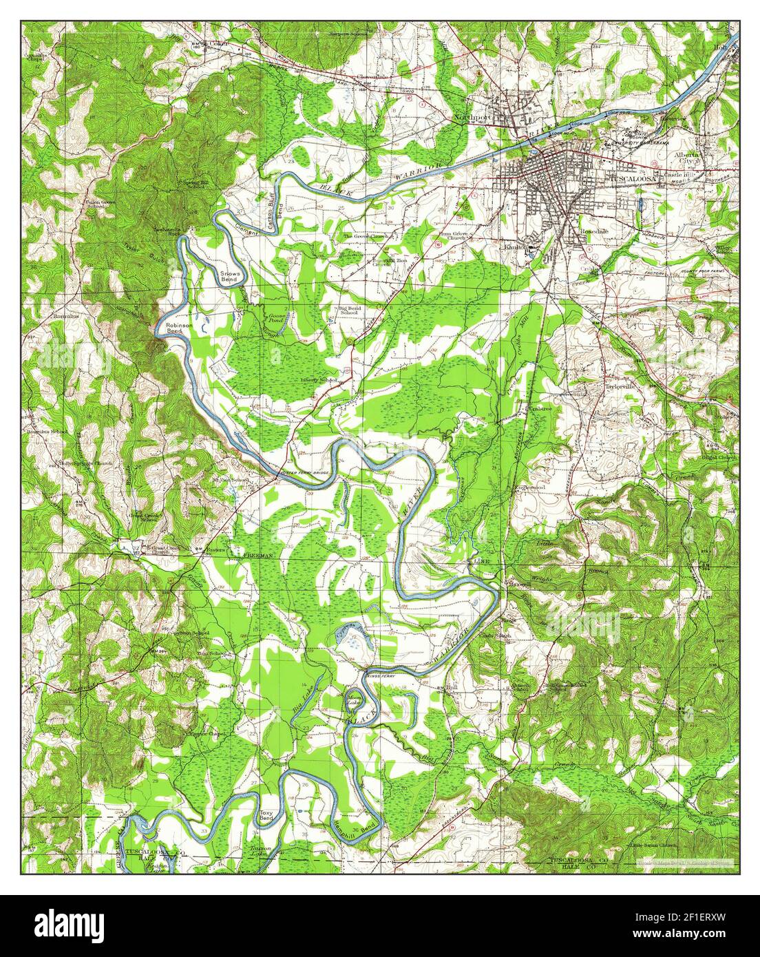 Tuscaloosa, Alabama, Karte 1924, 1:62500, Vereinigte Staaten von Amerika von Timeless Maps, Daten U.S. Geological Survey Stockfoto