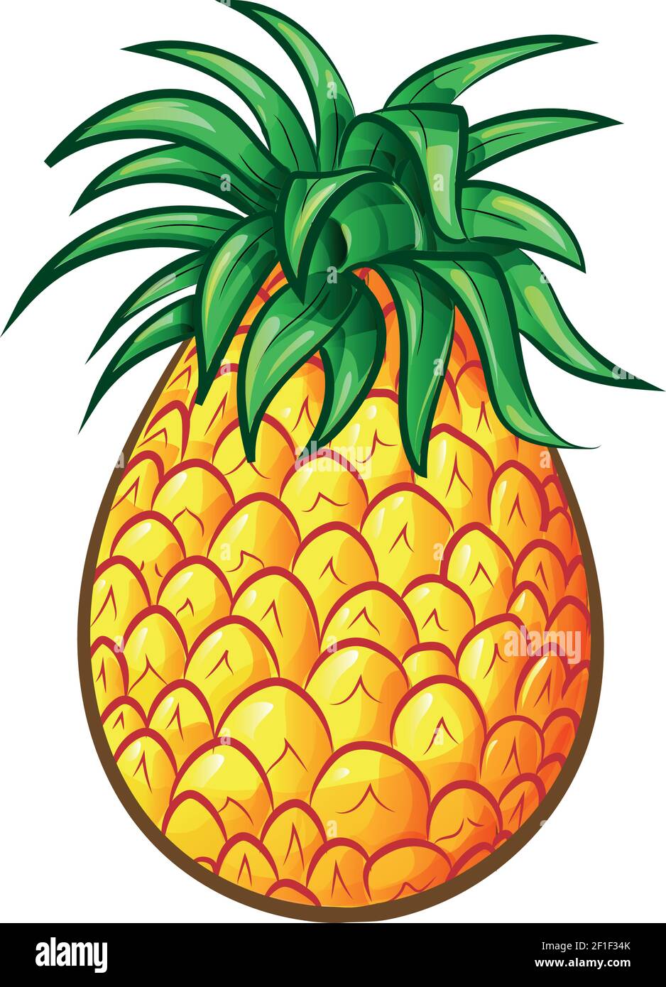Ananas Charakter Cartoon Illustration Stock Vektor