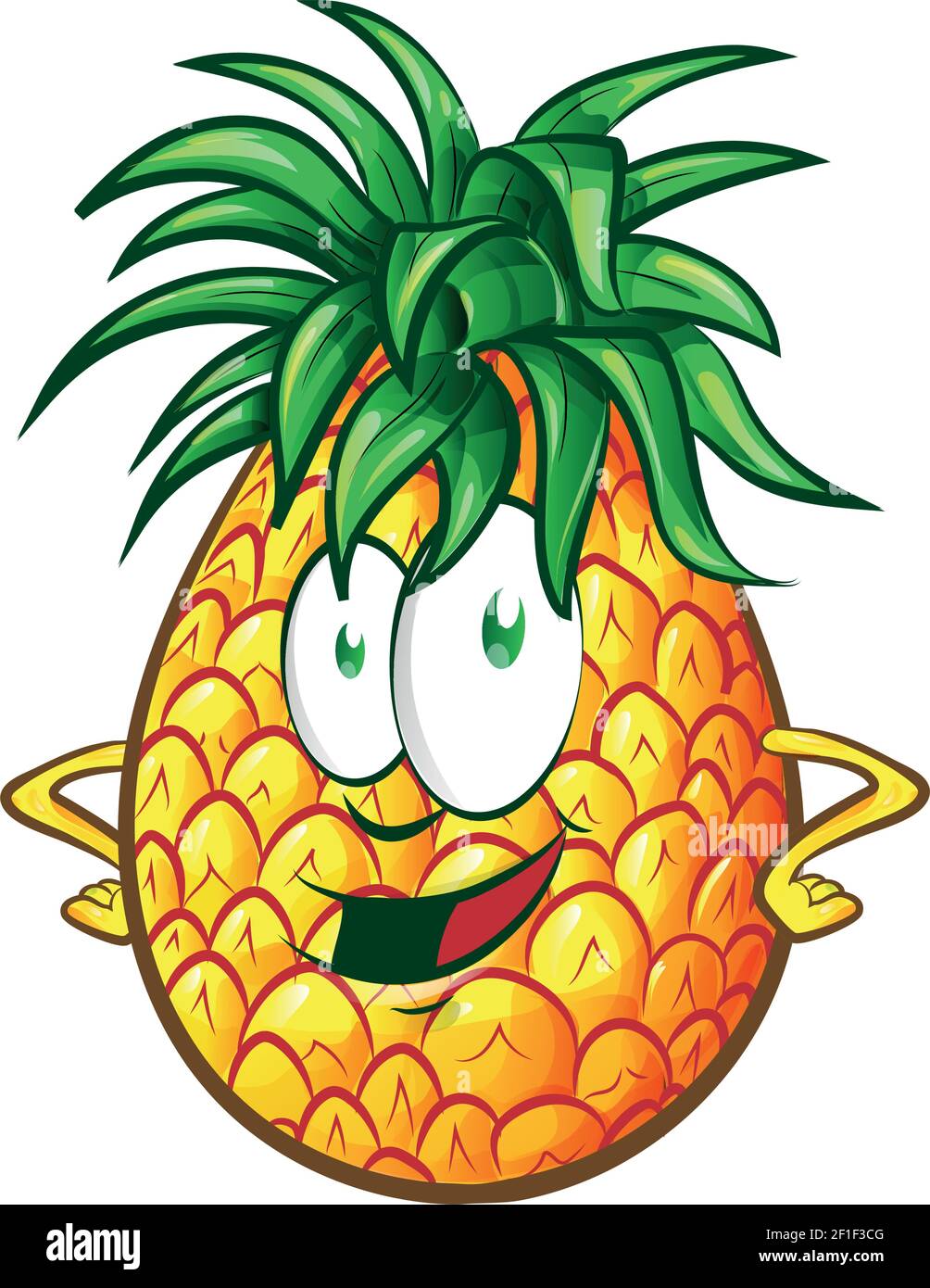 Happy Ananas Charakter Cartoon Illustration Stock Vektor