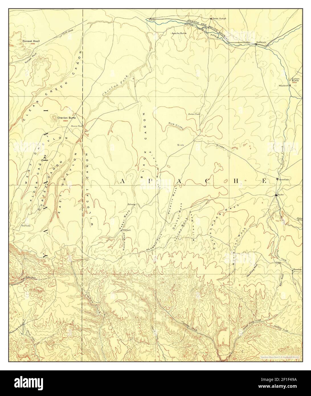 Holbrook, Arizona, Karte 1886, 1:250000, Vereinigte Staaten von Amerika von Timeless Maps, Daten U.S. Geological Survey Stockfoto