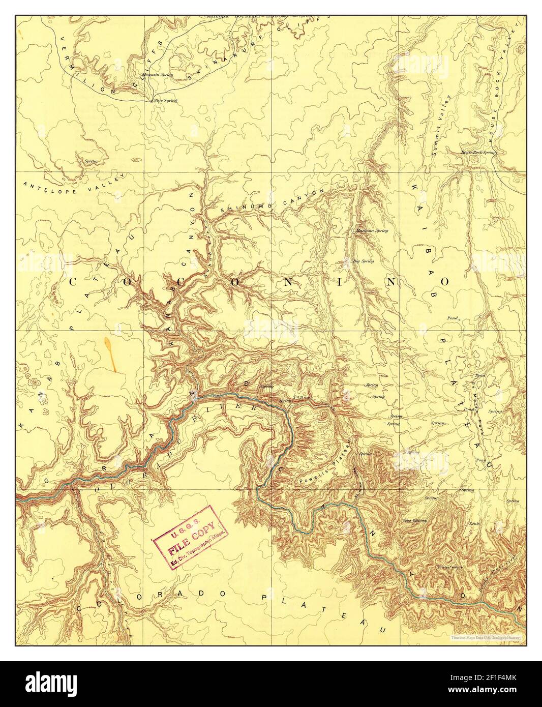 Kaibab, Arizona, Karte 1886, 1:250000, Vereinigte Staaten von Amerika von Timeless Maps, Daten U.S. Geological Survey Stockfoto