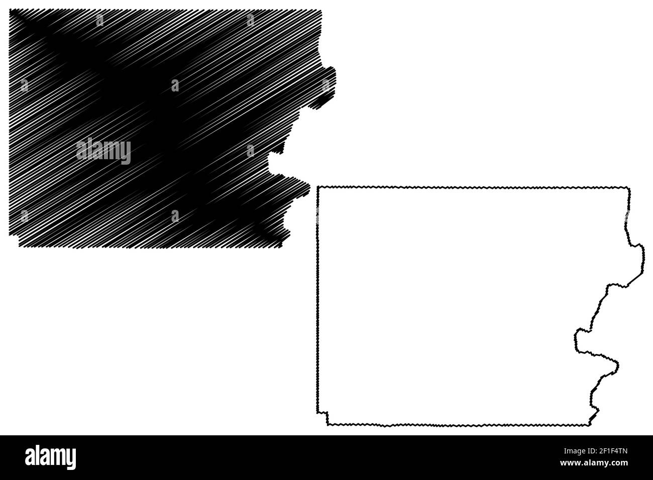 Polk County, Oregon State (U.S. County, United States of America, USA, U.S., US) Karte Vektor Illustration, Scribble Skizze Polk Karte Stock Vektor