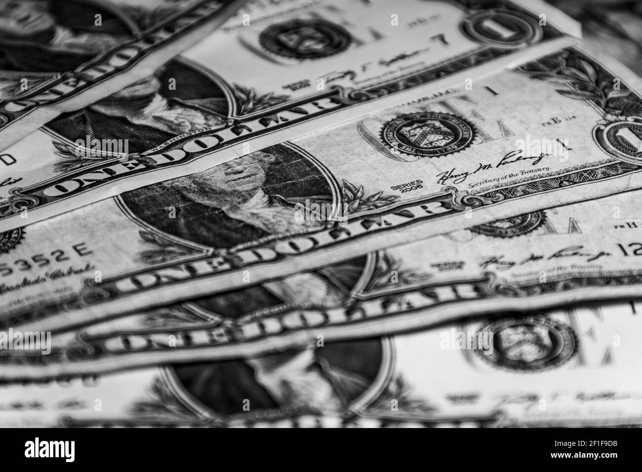 US-Dollar-Scheine aus der Nähe, us-Geld Stockfoto