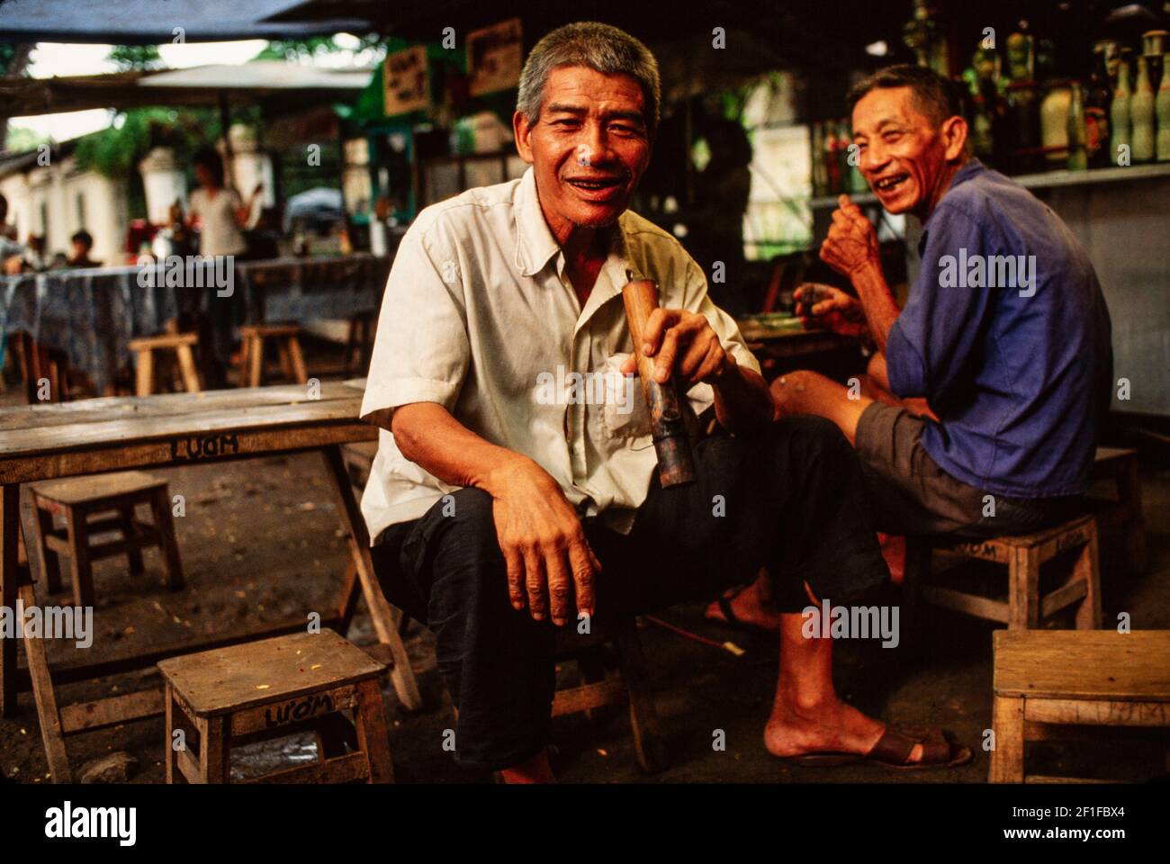 Opium Smokers, Hanoi, Nordvietnam, Juni 1980 Stockfoto