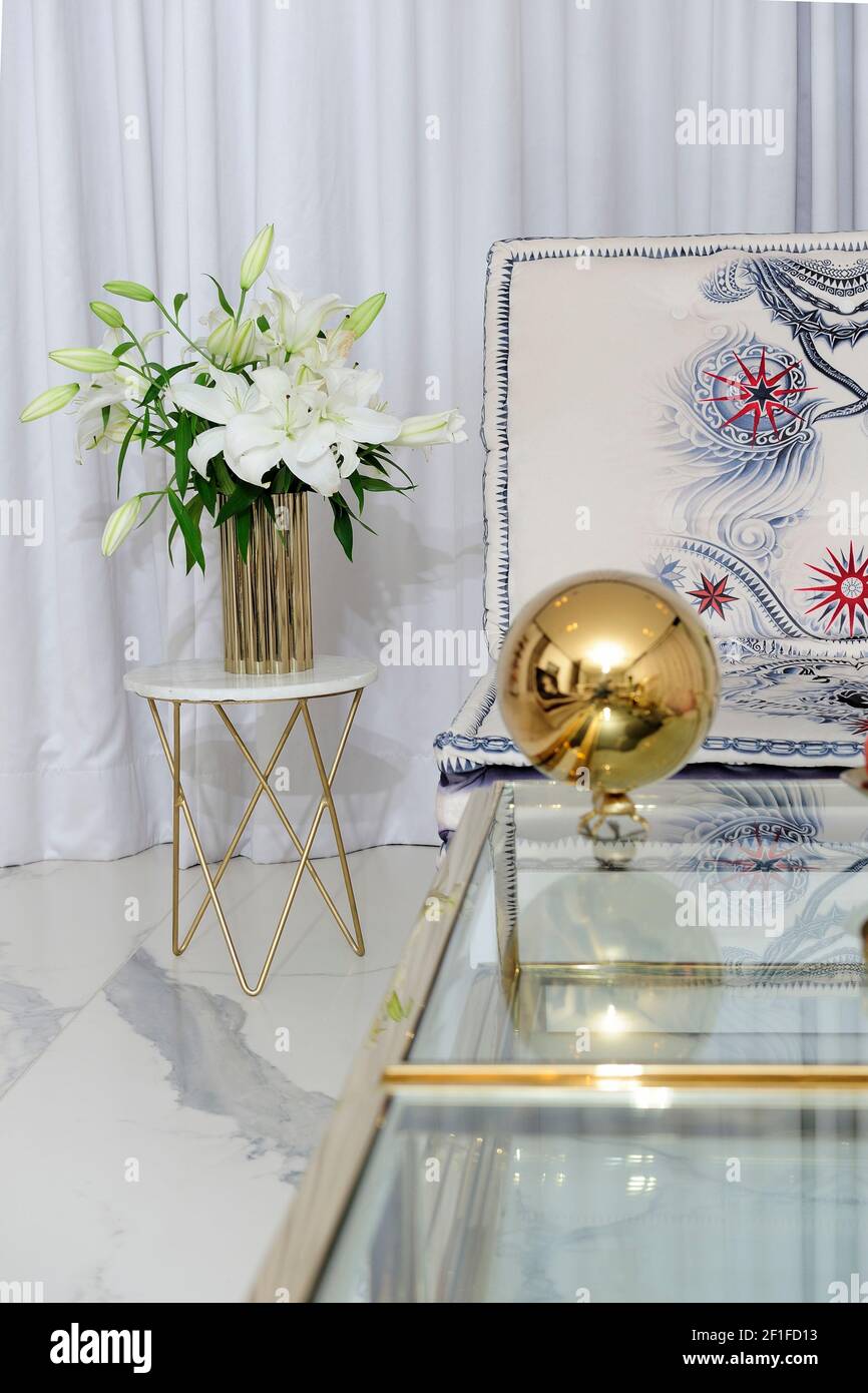 Interieur, Wohnung, stilvoll, Lifestyle, Haus, Möbel, Design, Stockfoto