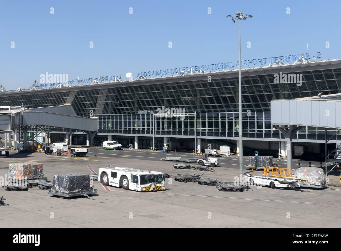 Passagiere Terminal am Addis Abeba Bole International Airport, in Äthiopien, Afrika. Stockfoto