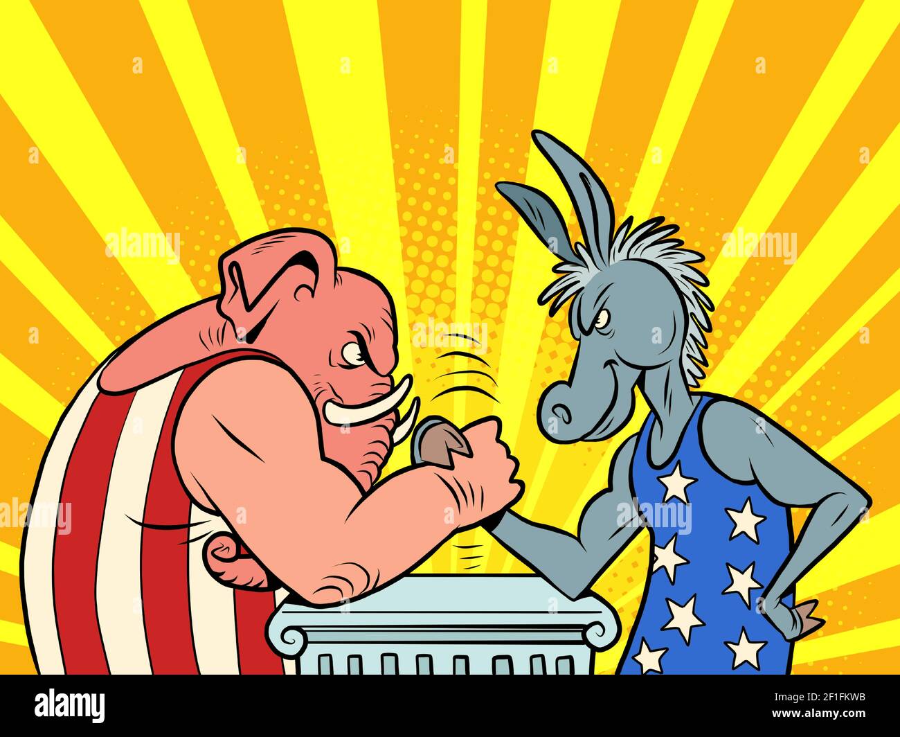 republikaner und Demokraten Esel und Elefant Stock Vektor