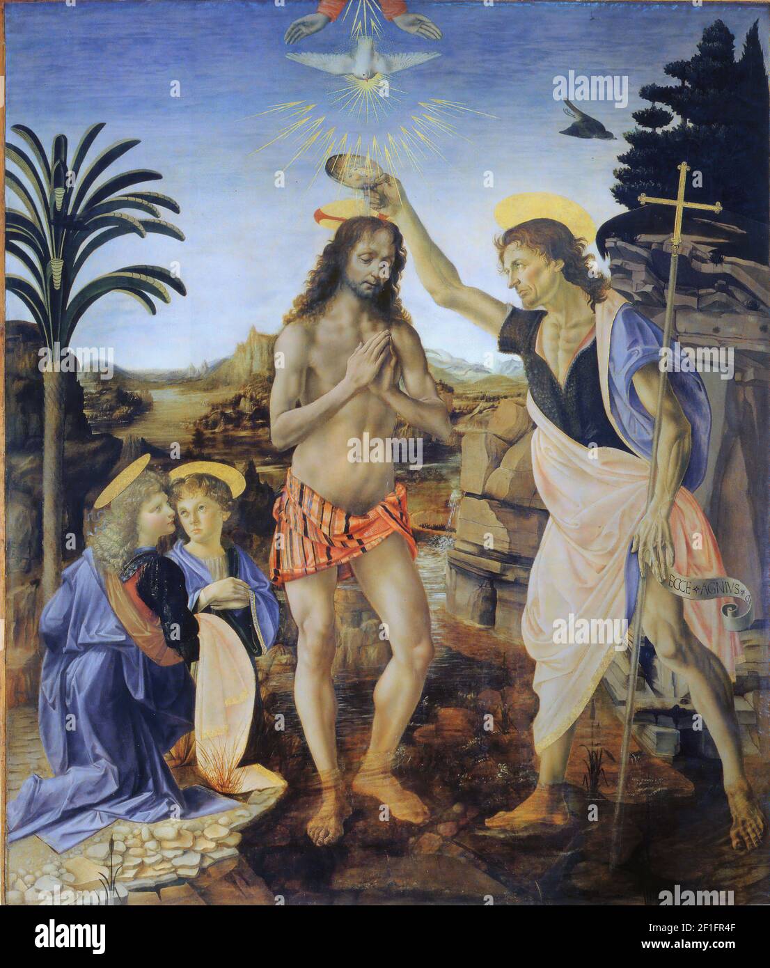 Verrocchio, Leonardo da Vinci - Battesimo di Cristo 2 Stockfoto