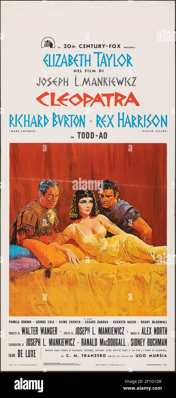 Cleopatra ist ein US-amerikanisches historisches Drama von Joseph L. Mankiewicz aus dem Jahr 1963. Leistung. Richard Burton, Rex Harrison. 1963. Stockfoto