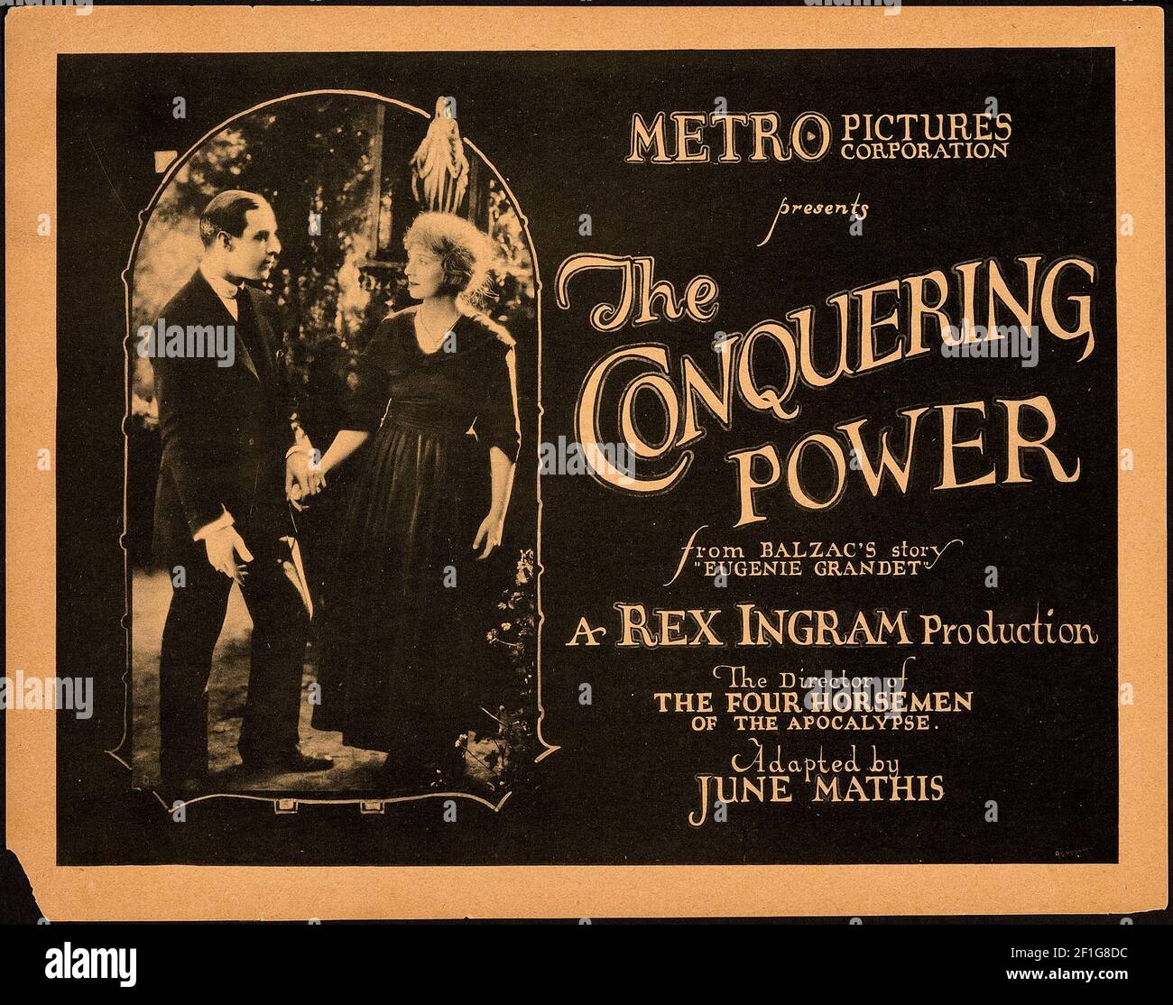The Conquering Power (1921) ist ein amerikanisches Stummfilmdrama von Rex Ingram mit Rudolph Valentino, Alice Terry und Ralph Lewis. Stockfoto