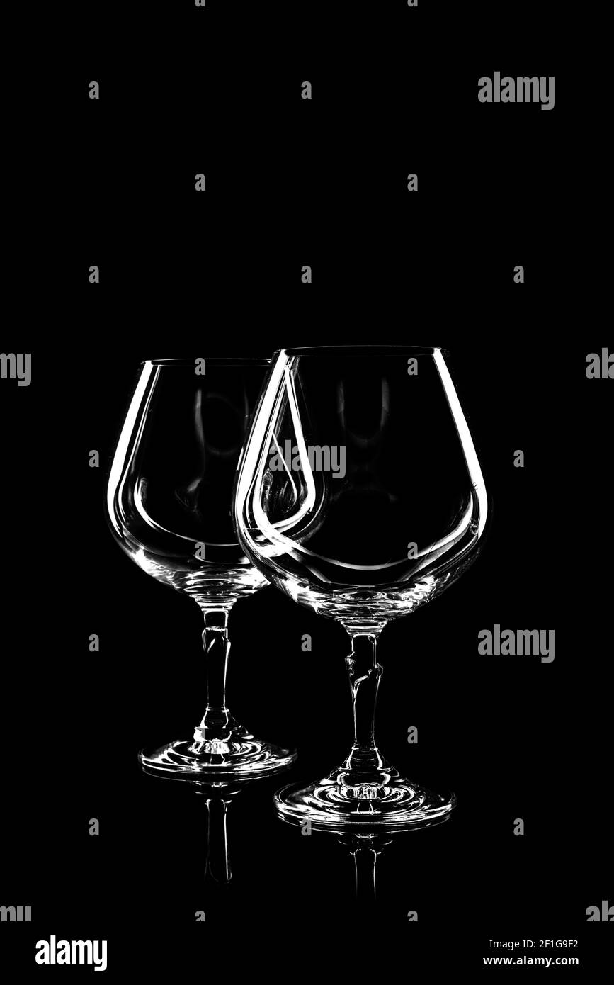 Transparentes Glas für Wein Stockfoto