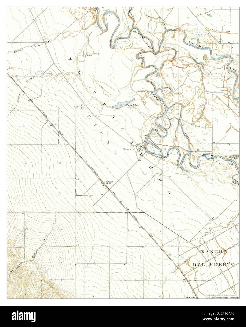 Westley, California, Karte 1915, 1:31680, Vereinigte Staaten von Amerika von Timeless Maps, Daten U.S. Geological Survey Stockfoto